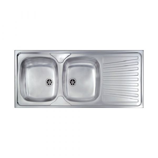 CM MONDIAL Double Bowl Sink Satin F3 Finish 116 x 50 cm