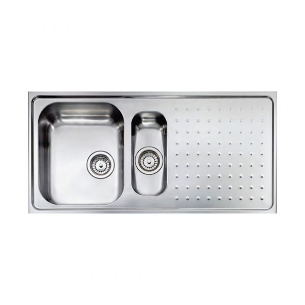 CM PUNTO PLUS One And One-Half Bowl Satin F3 Finish 100 x 50 x 21 cm