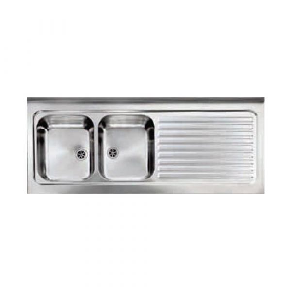 CM ROSSANA Double Bowl Sink Satin F3 Finish 150 x 60 x 20 cm