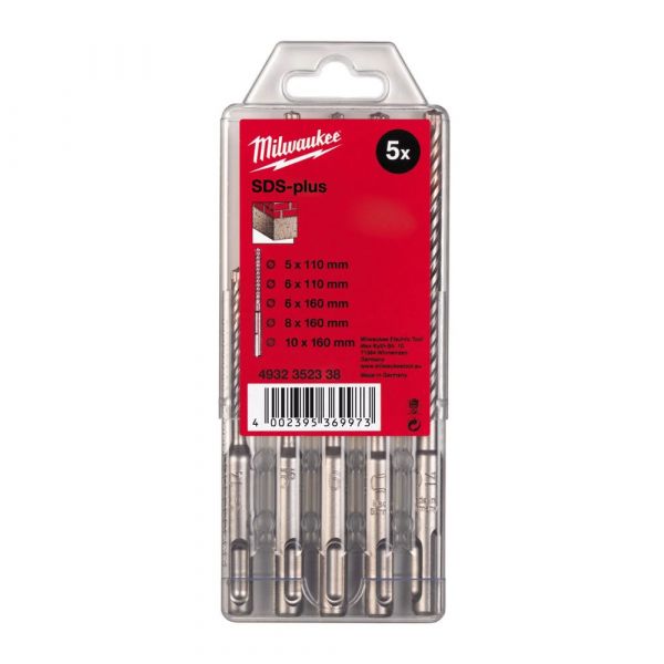 Milwaukee Hammer SDS+ Drill Bits Set 5 Pcs