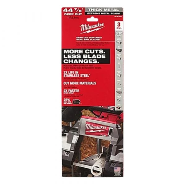 Milwaukee 12/14 TPI Compact Extreme Thin Metal Band Saw Blade Pack Of 3Pc