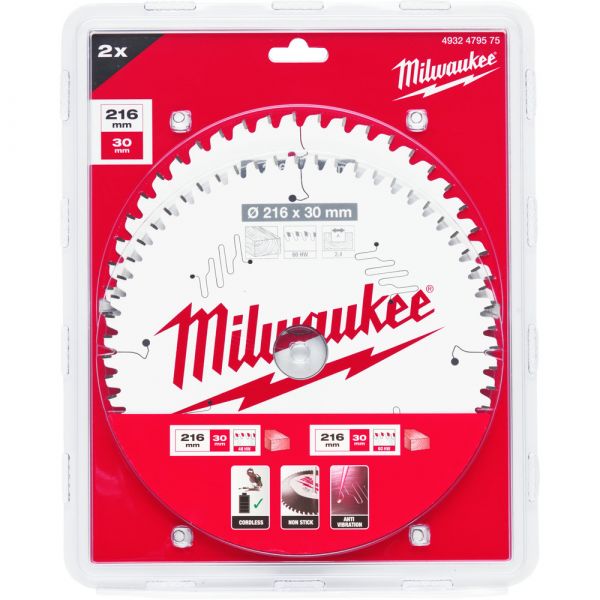 Milwaukee Circular Saw Blades Twin Pack 2 Pcs