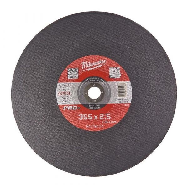 Milwaukee Metal Cutting Disc Flat 355x2.5mm Pro+ M