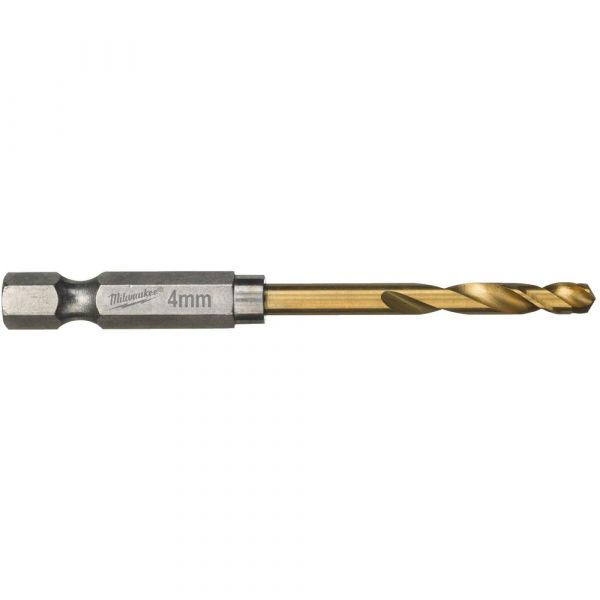 Milwaukee Metal Drill Bit SHW HSS-Tin Red Hex 4mm 10 Pcs