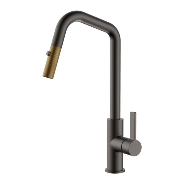 CM Pull-Out Mixer Tap Grey Gold Finish