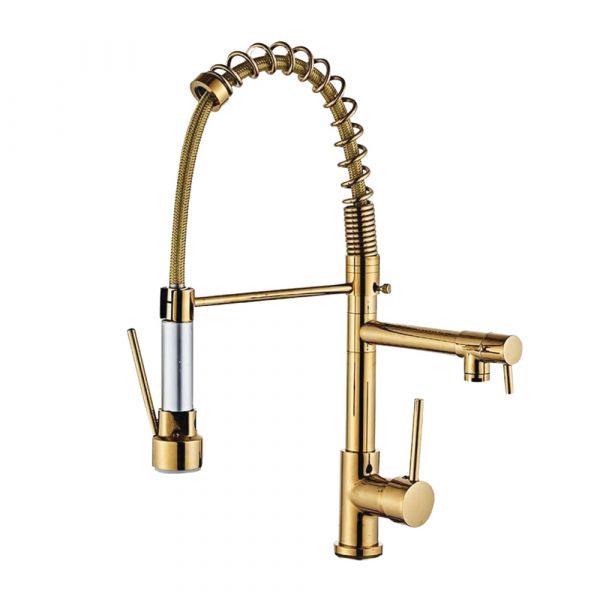 CM Pull-Out Mixer Tap with Spring Gold Color