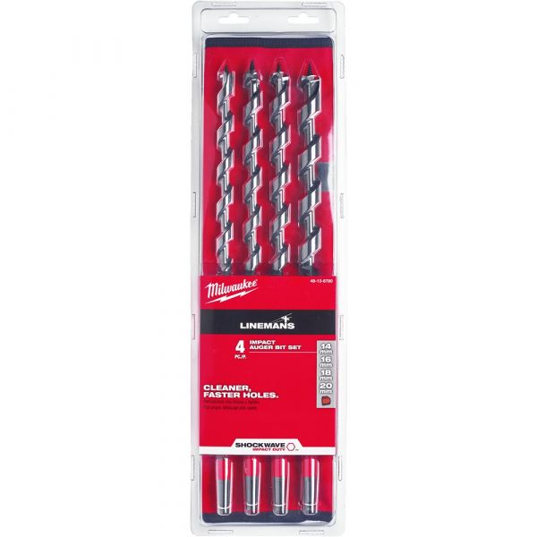 Milwaukee Impact Lineman Auger Bit 4pcs