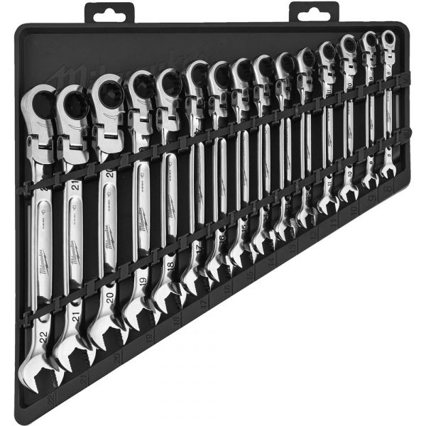 Milwaukee Max Bite Flex Head Spanner 15pcs Set