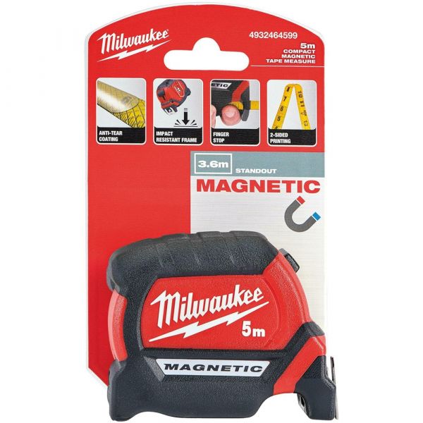 Milwaukee Premium Magnetic Wide Blade Measure Tape - 5M/27