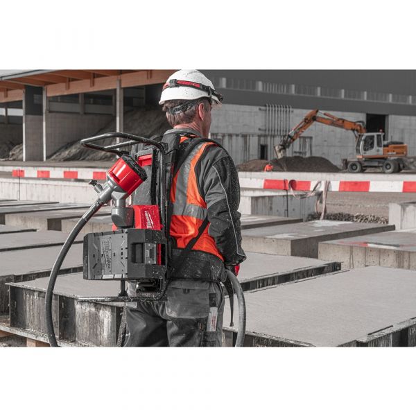 Milwaukee Mx Fuel Backpack Concrete Vibrator with 2X Battery Pack & MXF C Charger