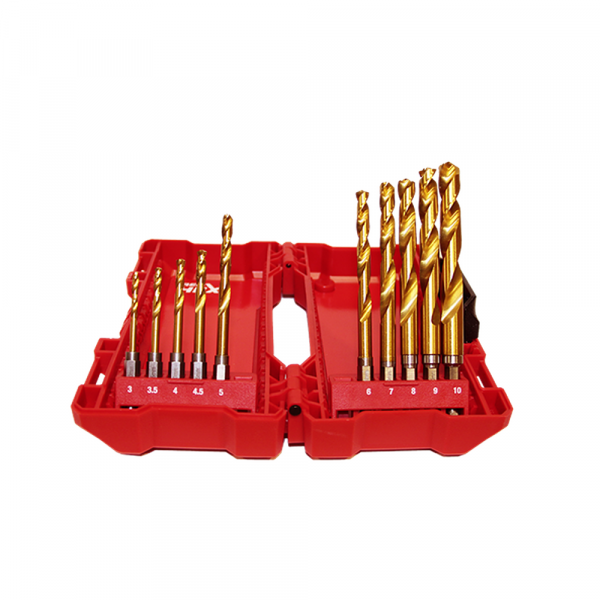 Milwaukee Red Hex - Shockwave™ HSS-Tin Metal Drill Bits 10pcs Set