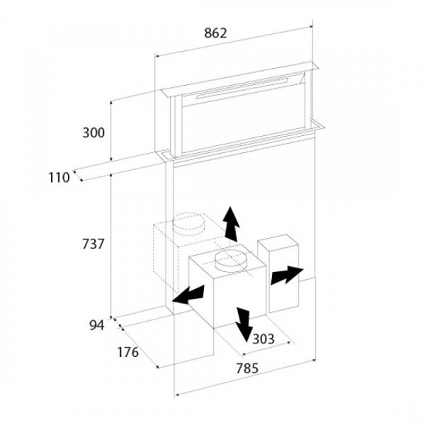 Airforce Downdraft 86cm Pop-Up Cooker Hood in Naked FinishAirforce Downdraft 86cm Pop-Up Cooker Hood in Naked Finish