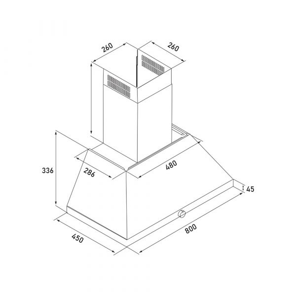 Airforce Iconic 80cm Matte Black Max Air Flow Hood