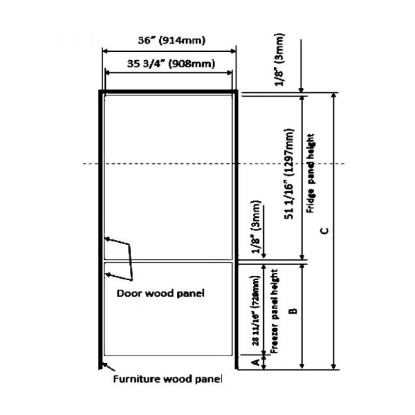 CM Built-In Combi Fridge /Freezer 90cm