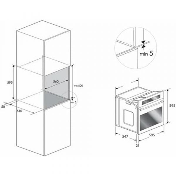CM Built-In Electric Oven 76L Capacity Digital Touch Control CM Built-In Electric Oven 76L Capacity Digital Touch Control