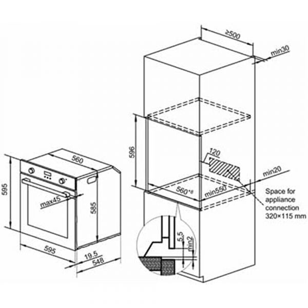 CM Built-In Electric Oven 60cm, 72L Gross Capacity CM Built-In Electric Oven 60cm, 72L Gross Capacity