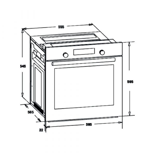 CM Metro Inox Gas 60cm Built-In Gas Oven 72L Gross Capacity