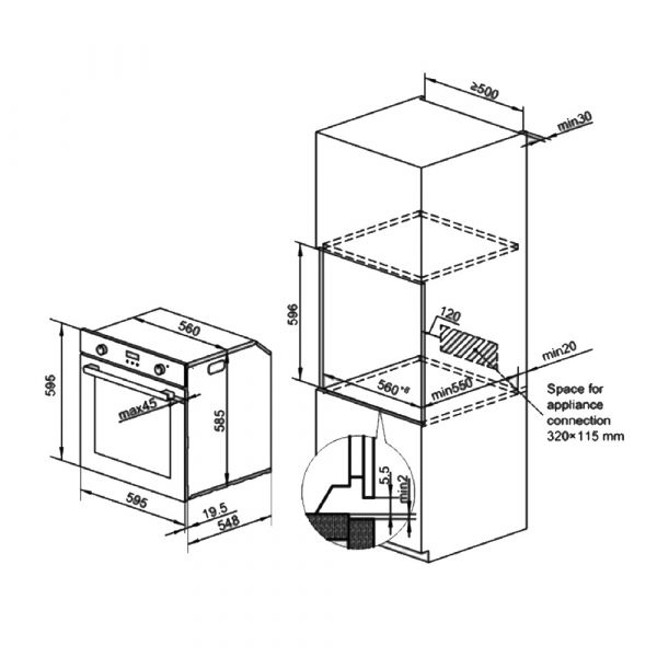 CM ROMA Built-in Electric Oven 60cm CM ROMA Built-in Electric Oven 60cm