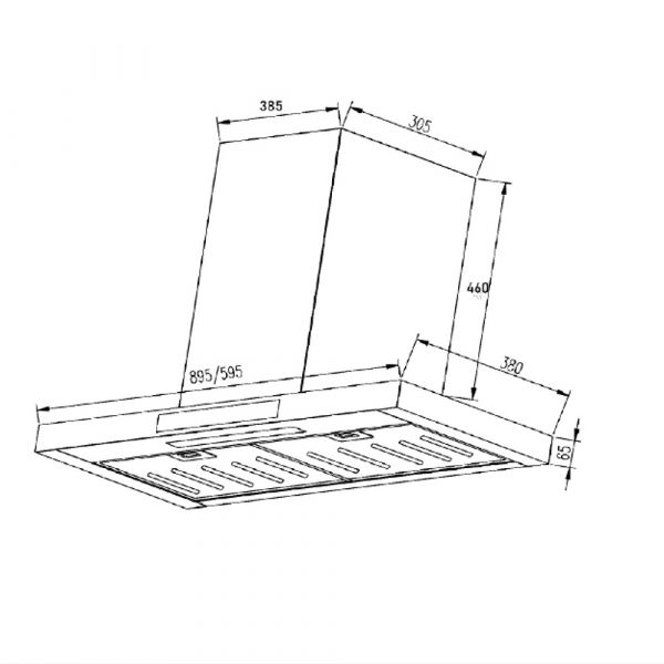 CM Swing Black Glass 90cm Free Hand Sensor Touch Switch Hood CM Swing Black Glass 90cm Free Hand Sensor Touch Switch Hood