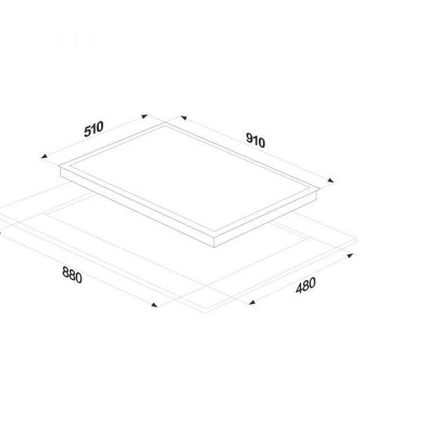 CM Verona Nero 90 Cm Matte Black Enamelled Metal Gas Hob CM Verona Nero 90 Cm Matte Black Enamelled Metal Gas Hob