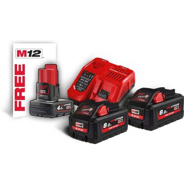 Milwaukee - M18™ HIGH OUTPUT™ NRG PACK - M18HNRG-802 Battery & Charger