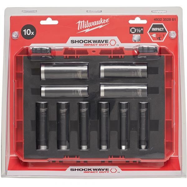 Milwaukee Shockwave Impact Duty Socket 1/2 10pcs SetMilwaukee Shockwave Impact Duty Socket 1/2 10pcs Set