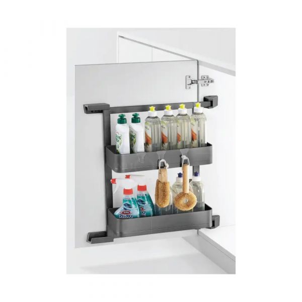 Encanto Side Basket In-Cabinet Rack Grey