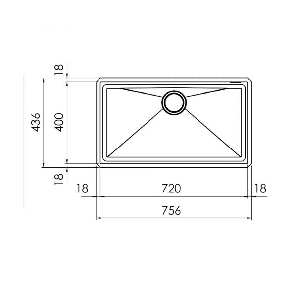 CM Nevada Bowl Granite Sink 76x44cm