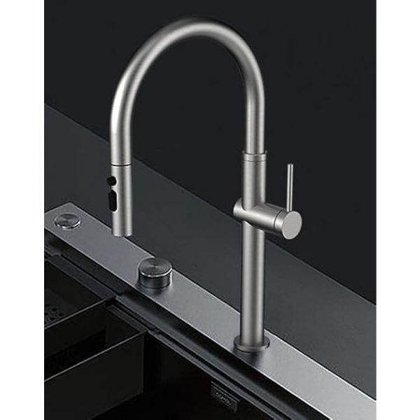 CM Brushed Nickel Stainless-Steel Pull-Out Mixers Matte Chrome Finish CM Brushed Nickel Stainless-Steel Pull-Out Mixers Matte Chrome Finish