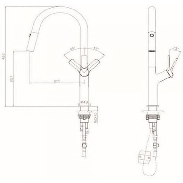CM RP9080-GGR Pull Out Mixer Gun Grey Finish CM RP9080-GGR Pull Out Mixer Gun Grey Finish