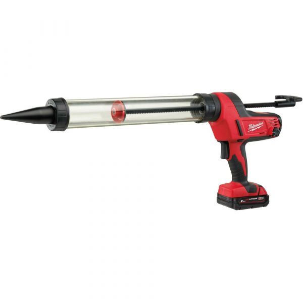Milwaukee C18 PCG/600T-201B M18 Heavy Duty Sealant/Glue Gun 600ml in Transport Bag (1x 2.0Ah battery + charger)