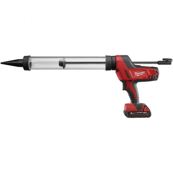 Milwaukee C18 PCG/600T-201B M18 Heavy Duty Sealant/Glue Gun 600ml in Transport Bag (1x 2.0Ah battery + charger)