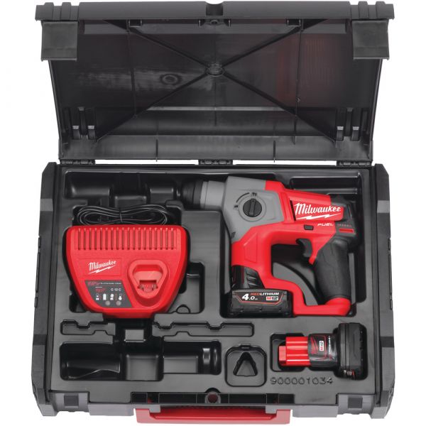 Milwaukee M12 CH-402X Fuel Cordless Hammer Drill with SDS-Plus in HD Box (2x 4.0Ah battery + charger)