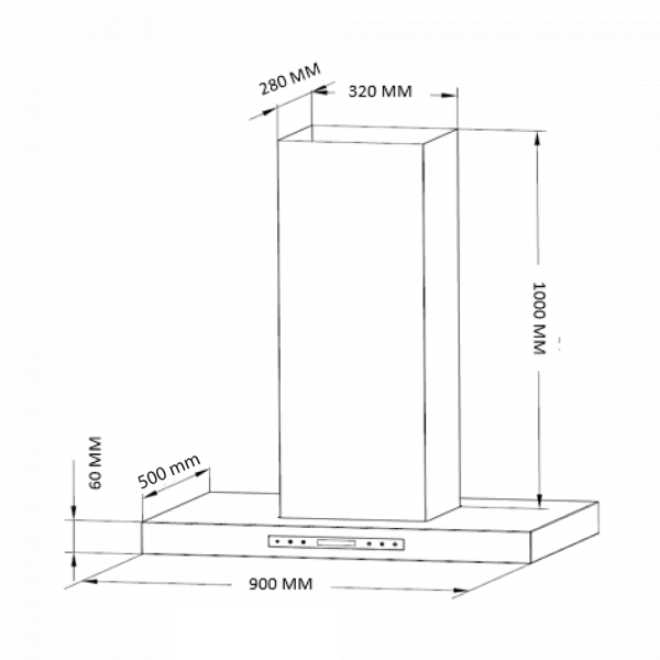 CM Florence Black Wall Mounted Hood