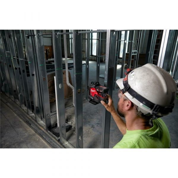 Milwaukee M12 3PL-401C Three-dimensional Cordless Laser Green with 3x360° Laser Circles in Transport Case (1x 4.0Ah battery + charger)