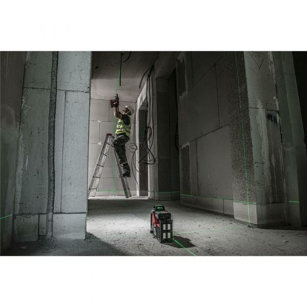 Milwaukee M12 3PL-401C Three-dimensional Cordless Laser Green with 3x360° Laser Circles in Transport Case (1x 4.0Ah battery + charger)