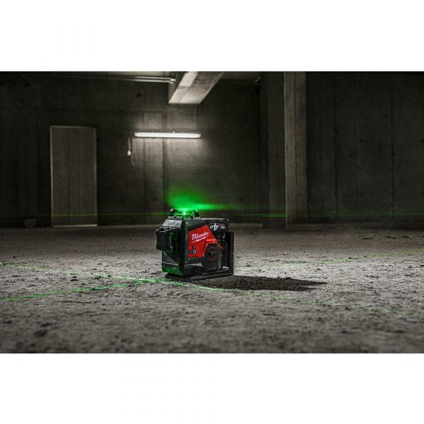 Milwaukee M12 3PL-401C Three-dimensional Cordless Laser Green with 3x360° Laser Circles in Transport Case (1x 4.0Ah battery + charger)
