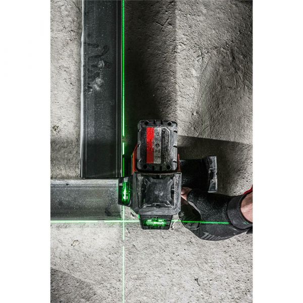 Milwaukee M12 3PL-401C Three-dimensional Cordless Laser Green with 3x360° Laser Circles in Transport Case (1x 4.0Ah battery + charger)