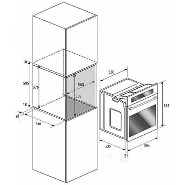 CM Life Nero 9 Digital Multifunction Electric Oven 60cm