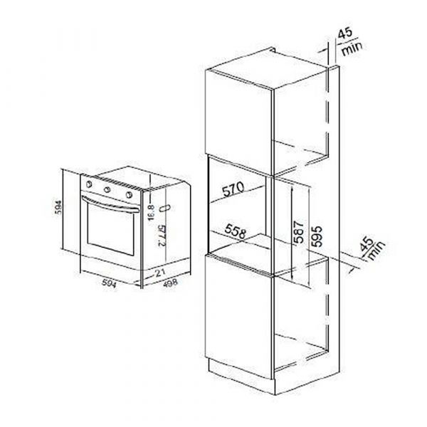 Baumatic 60cm Built-in Multifunction Electric Oven