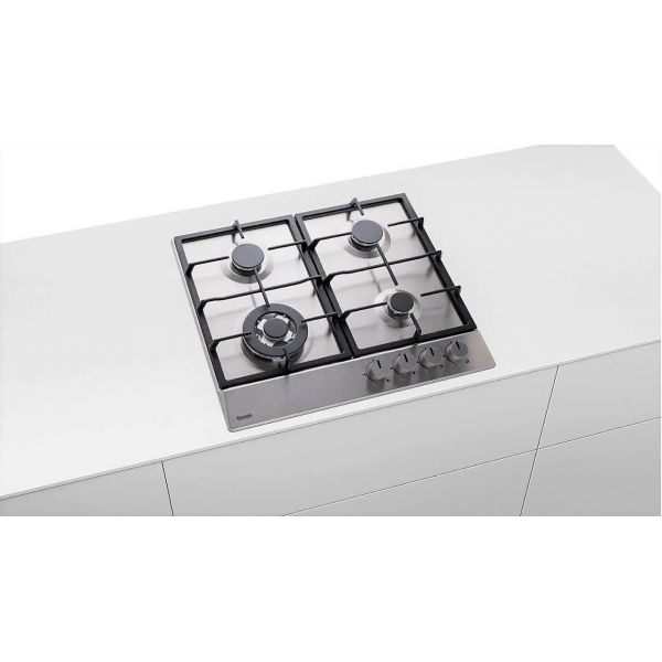 Baumatic 60cm Built-In Gas Hob 4 Burner Silver