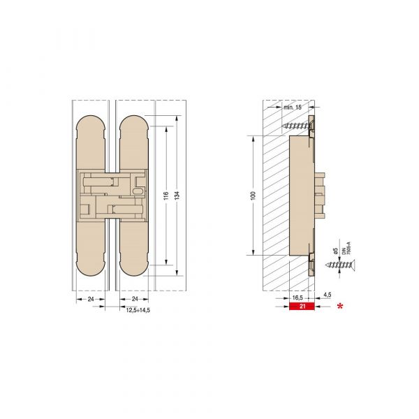 Ceam - 1130 Model 3D Adjustable Concealed Hinges