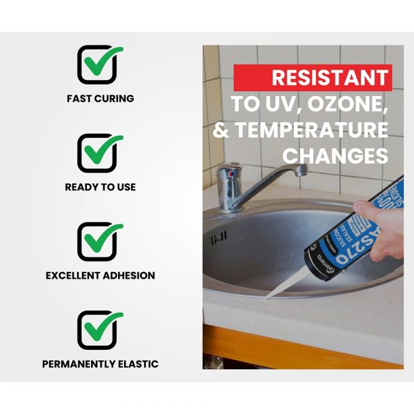 Elements - AS270 Economical Acetic Cure Silicone Sealant