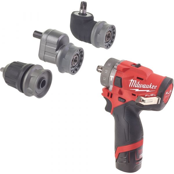 Milwaukee M12 FPDXKIT-202X Subcompact Cordless Impact Drill with Interchangeable Head in HD Box (2x 2.0Ah battery + charger)