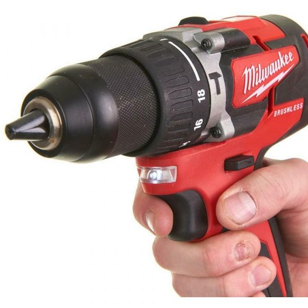 Milwaukee M18 CBLPD-202C Compact Brushless Cordless Hammer Drill in Transport Case (2x 2.0Ah battery + charger)