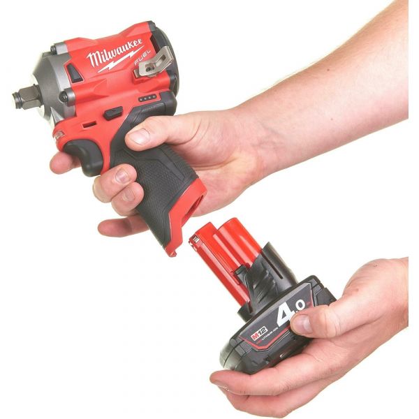 Milwaukee M12 FIWF12-422X FUEL Subcompact Cordless Impact Spanner 1/2" in HD Box (1x 2.0Ah/1x 4.0Ah battery + charger)