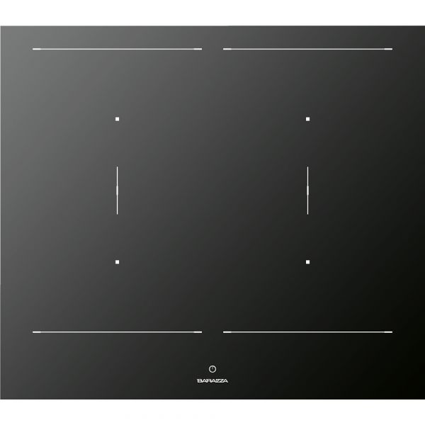 Barazza City Induction Hob Flush/Built-In 2 Zones, Touch Control Black
