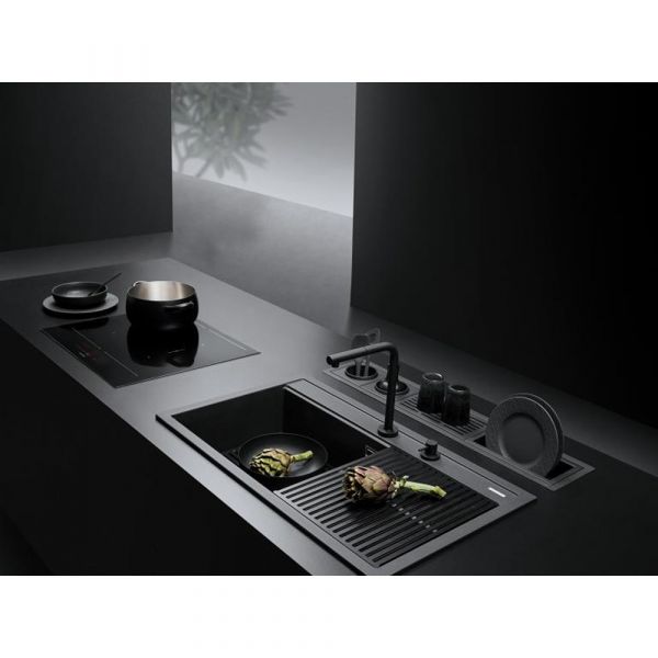 Barazza City Induction Hob Flush/Built-In 2 Zones, Touch Control Black