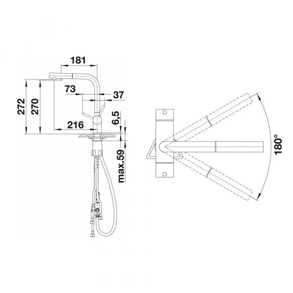 Blanco Fontas S II - Sink Mixer with Pull-Out Spout and Filter Function