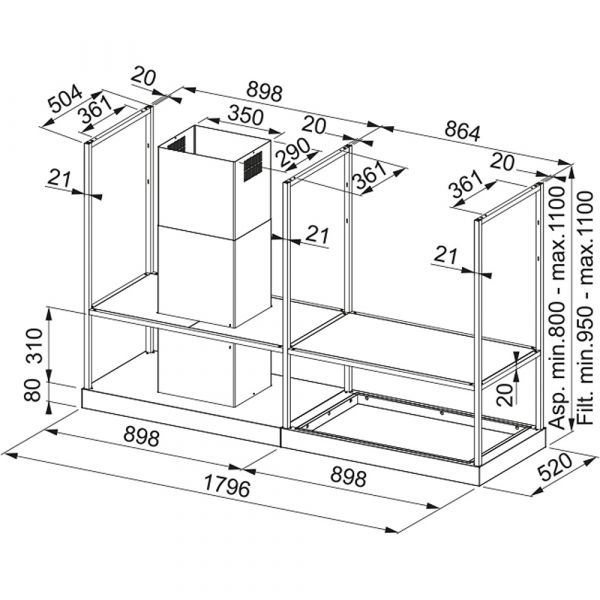 Franke Mythos T-Shelf Hood FMY BK Matte F180